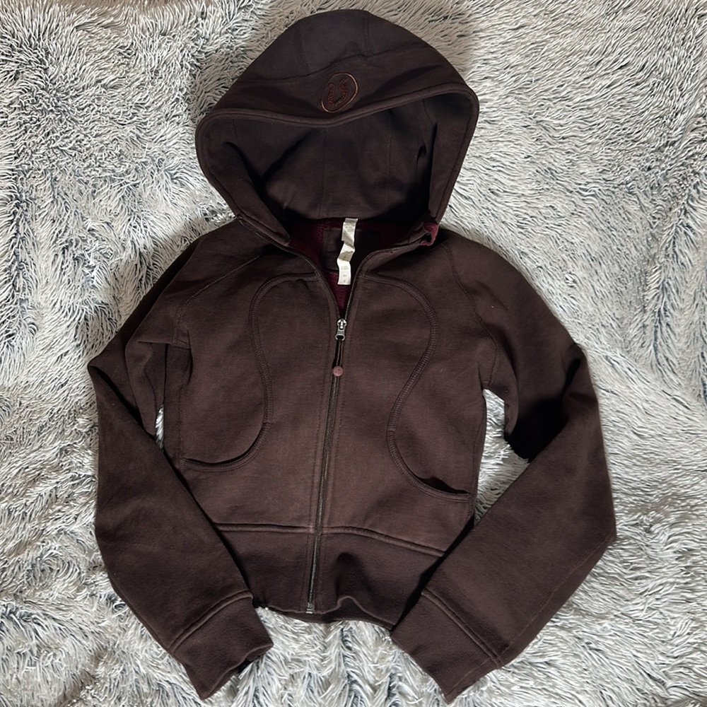 Lululemon New Scuba Hoodie Beautiful Chocolate Color Size 6 - Picture 4 of 14